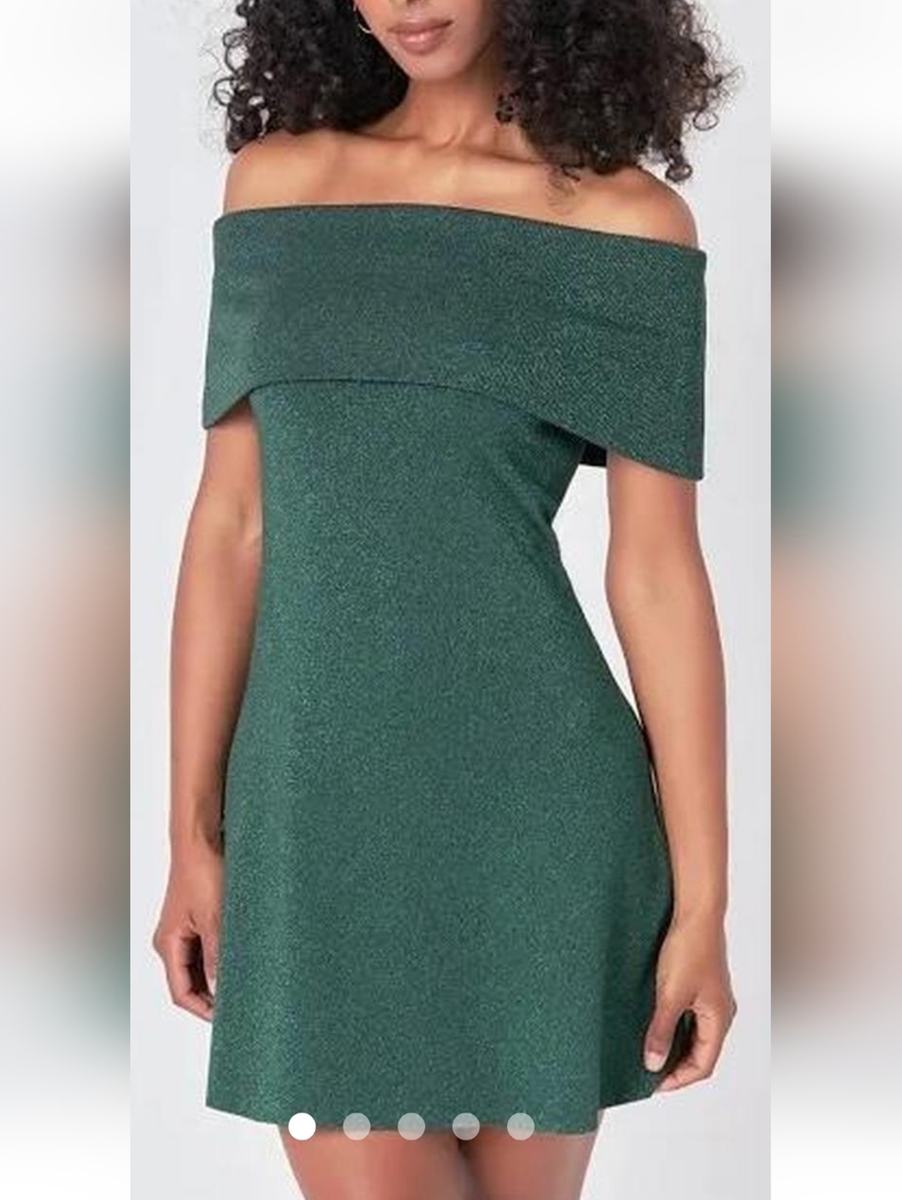 Endless Rose Off-Shoulder Emerald Green Knit Dress
